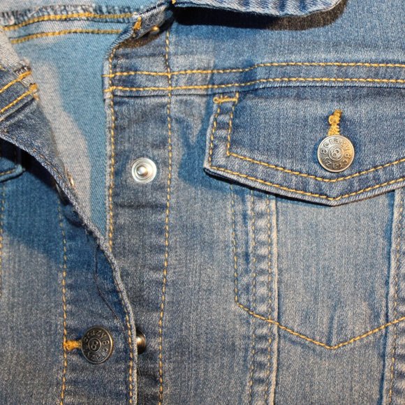 Girl's CRAZY 8 Sz 14-16 XL Denim Blue Jean Jacket - Picture 7 of 13